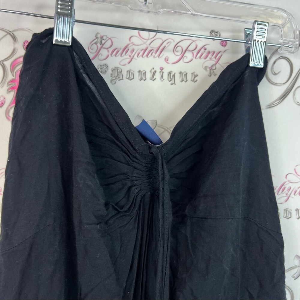 Hugs and kisses dress smocked Hawaii Chic Black and White Floral Maxi flowy - Picture 6 of 12